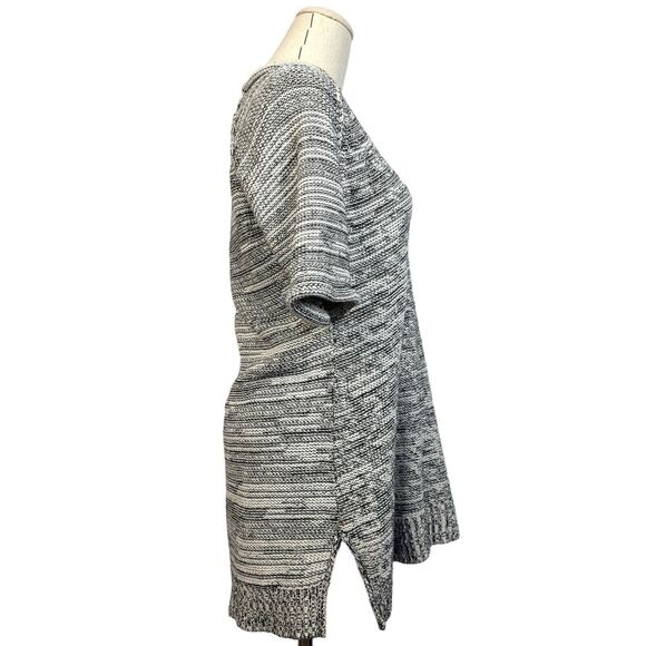 Cabi Blue White Marled 973 Short Sleeve Pullover Tunic Knit Sweater Size Small - Picture 5 of 10